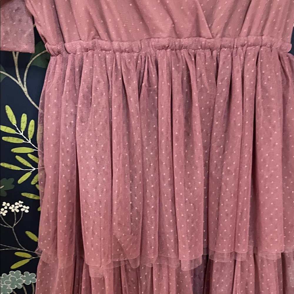 Chic Dusty Pink Backless Dress Size M - Picture 5 of 10